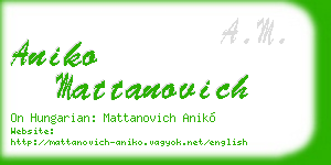 aniko mattanovich business card